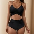 thumbnail image 3 of Siilsaa Women Wrap Bikini Set Push Up High Waisted 8 Piece Swimsuits Black,S, 3 of 4