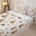 thumbnail image 3 of Homewish Cartoon Cute Bear Zipper Full Size Comforter Sets with Fitted Sheet and 2 Pillowcases,Rustic Farmhouse Pine Cone Zipper Bedding Set For Girls Boys,Reversible,4-Piece, 3 of 7