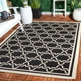 thumbnail image 3 of SAFAVIEH Courtyard Allison Oriental Indoor/Outdoor Area Rug, Black/Beige, 6'7" x 9'6", 3 of 12