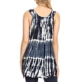 thumbnail image 2 of Sakkas Milva Women's Casual Loose Sleeveless Tie Dye Printed Tank Top Blouse Tunic - 19238-MidnightBlue - One Size, 2 of 5