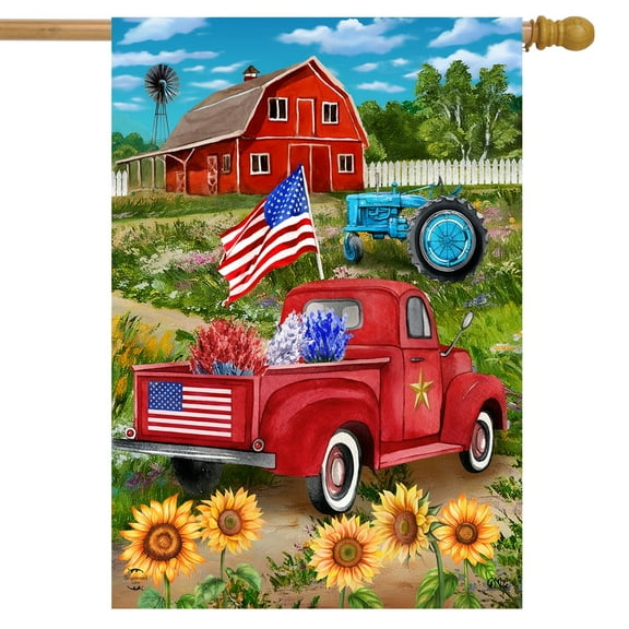 Briarwood Lane Land Of The Free Summer House 28" x 40" Patriotic Flag, Double-Sided