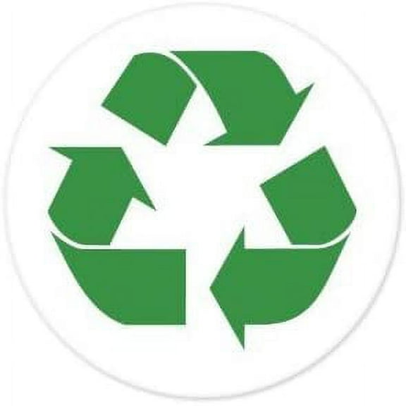 Recycle Sign Green Sticker Decal Circle 4" x 4"