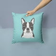 thumbnail image 2 of Dog Face Checkerboard Design Fabric Decorative Pillow, 2 of 4