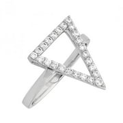 Sole Du Soleil SDS20180R6 Lupine Collection Womens 18k White Gold Plated Triangle Fashion Ring - Size 6