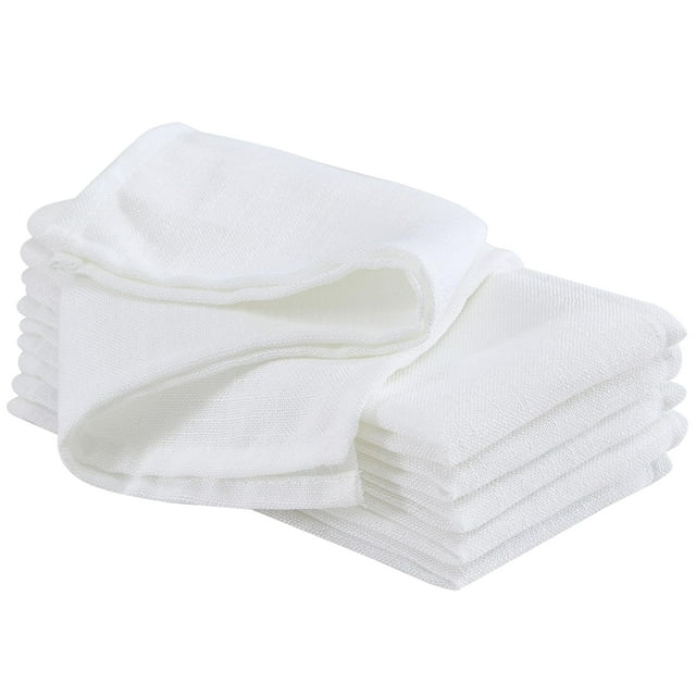 Laura Ashley Harper Servilletas de tela lujosamente suaves para cenas formales o informales, banquetes, bodas o fiestas, juego de 6 servilletas, color blanco