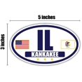 thumbnail image 3 of Flag of Illinois / American Flag Oval 3M Vinyl Bumper Sticker Decal | Navy & Gold Kankakee, IL Sticker Vinyl Decal, 3 of 3