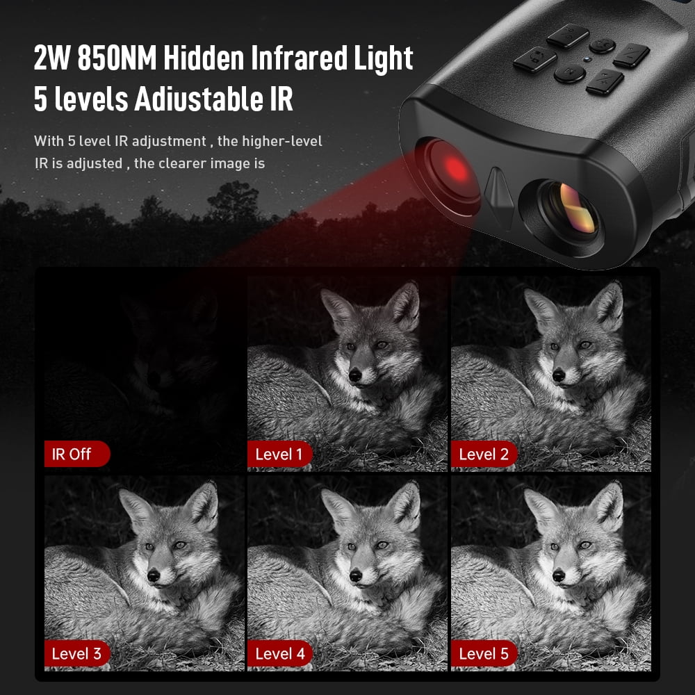 APEXEL Night Vision Binoculars Goggles for Hunting Digital Infrared Binoculars with 32GB Memory Card Large Screen for Day/Night