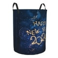 thumbnail image 2 of Balery Beautiful New Year 2024 Round Laundry Basket with Handles Waterproof Freestanding Laundry Hamper for Clothes Toys in the Dorm and Family-Small, 2 of 8