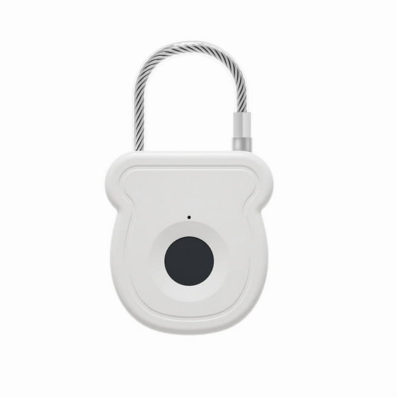 Fingerprint Padlock Lock , Biometric Metal Keyless Thumbprint Lock, USB Rechargeable, for Gym Locker, School Locker, Luggage, Backpack, Suitcase（white）