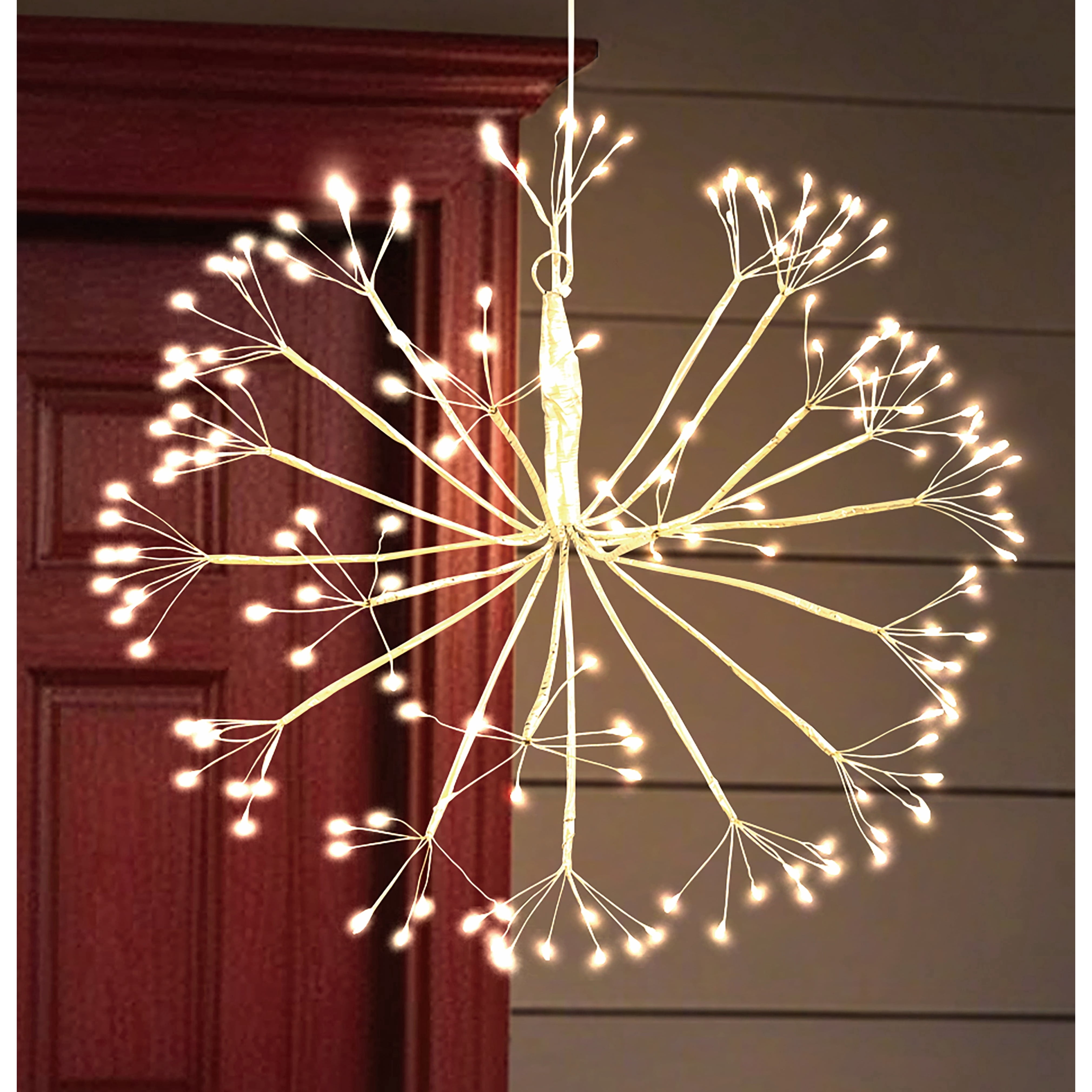 Indoor/Outdoor Battery-Operated Light-Up Twinkle Exploding Star Christmas Decoration with 160 LED Lights, Silver, 16.5", by Holiday Time