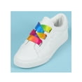 thumbnail image 2 of INSPIRE CHIC Extra Wide Shoe Laces Satin Ribbon Flat Gradient Colorful Shoe Strings for Sneakers Multi Green 140cm/55.1", 2 of 6