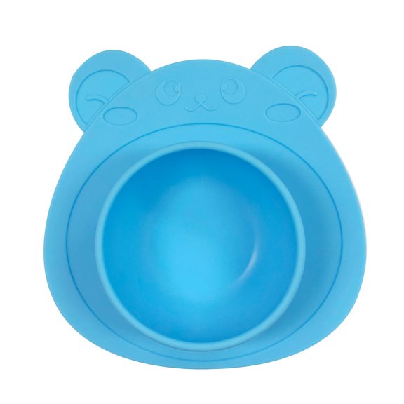Wrapables® Silicone Placemat Suction Food Bowl for Baby, Blue Bear