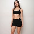 thumbnail image 4 of Women's High Waist V-Cut Active Shorts with Seamless Stretch Compression Fit and Contoured Flattering Silhouette - Black, Medium, 4 of 7
