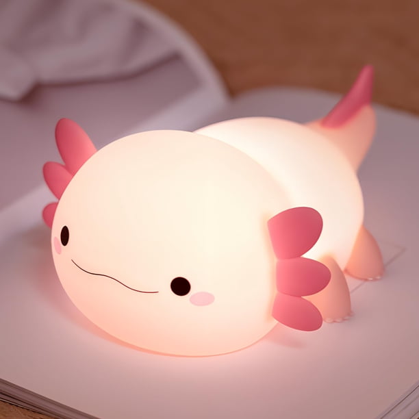 Luz nocturna de silicona Okiyid Axolotl para niños, recargable