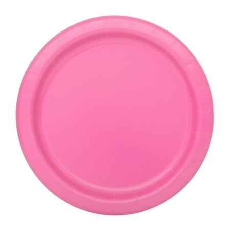 Hot Pink Paper Dessert Plates, 7in, 50ct