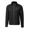 thumbnail image 2 of Men's Cutter & Buck Heather Charcoal Jacksonville Jumbo Shrimp Mainsail Sweater-Knit Full-Zip Jacket, 2 of 3