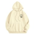 thumbnail image 1 of WILLBEST Sudaderas para Hombre, Sudadera con Capucha y Hombros Descubiertos con Estampado De Cara para Hombre, Sudadera Informal Holgada, Cómoda y A La Moda XGrande, 1 of 3