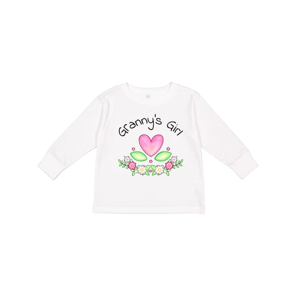 Inktastic Granny's Girl Heart Flowers Girls Long Sleeve Toddler T-Shirt