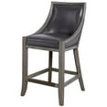 thumbnail image 2 of Home Square 2 Piece Wood Frame Faux Leather Counter Stool Set in Gray, 2 of 7
