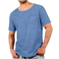 thumbnail image 2 of Abomasnow Men's Big and Tall Denim T-Shirts Short Sleeve Crewneck Vintage Washed Basic Loose Oversized Tees, 2 of 7