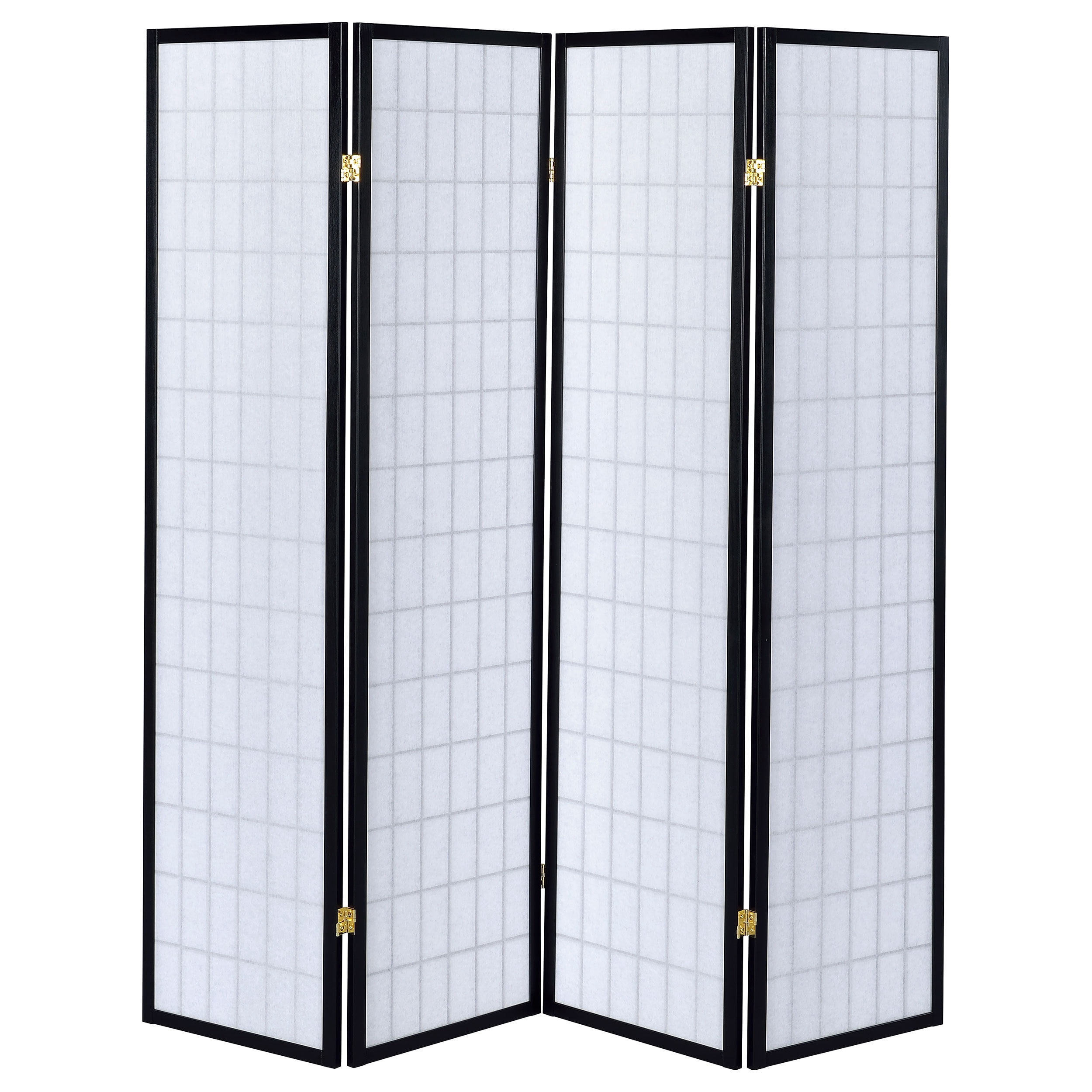 Roberto 4-Panel Room Divider Folding Shoji Screen Black