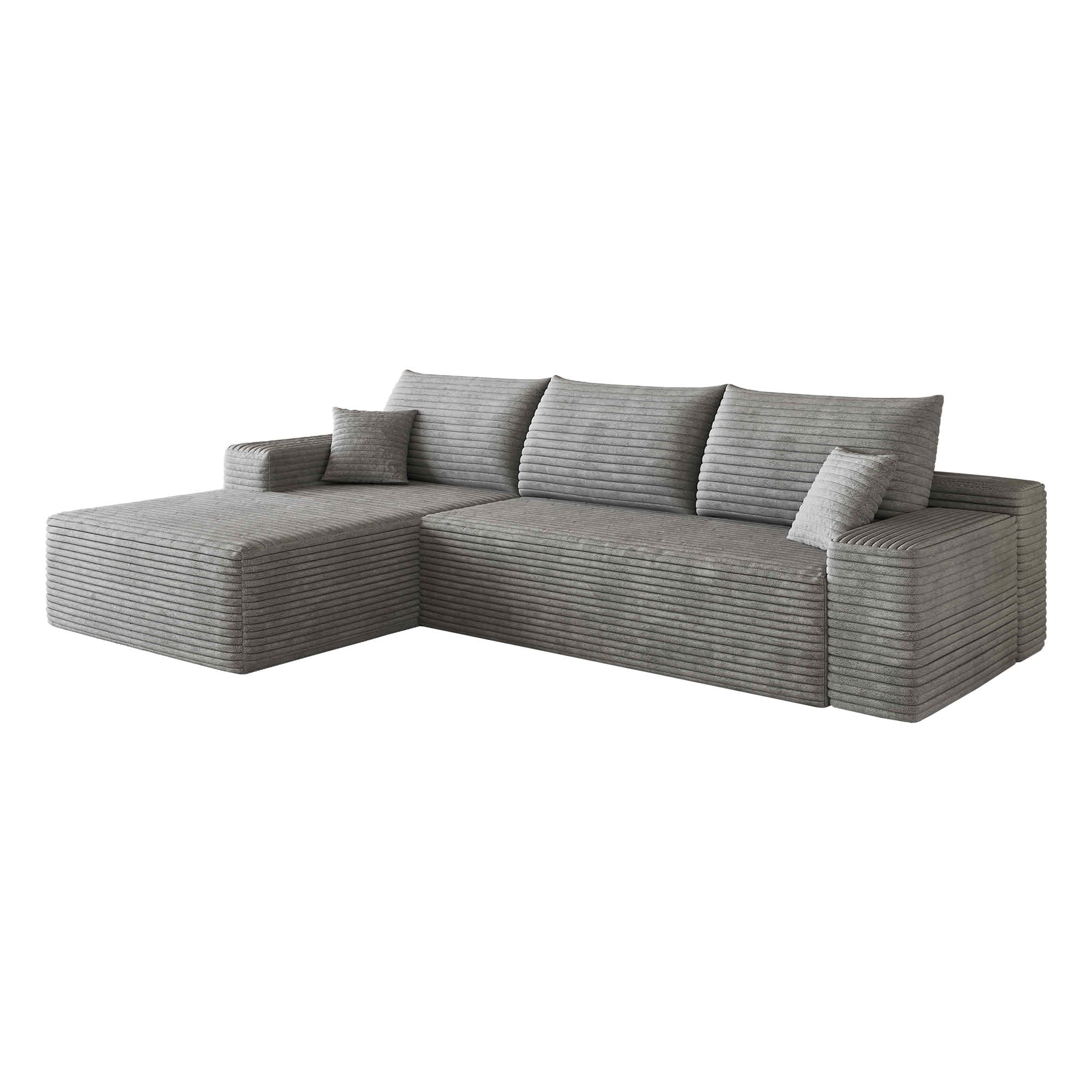 MAYEERTY 107 Inch L‑Shape Cloud Sectional Couch with Chaise, Modern Modular Deep‑Seat Sofa, Plush Corduroy Upholstered Couch, No Assembly Required for Living Room Bedroom Apartment