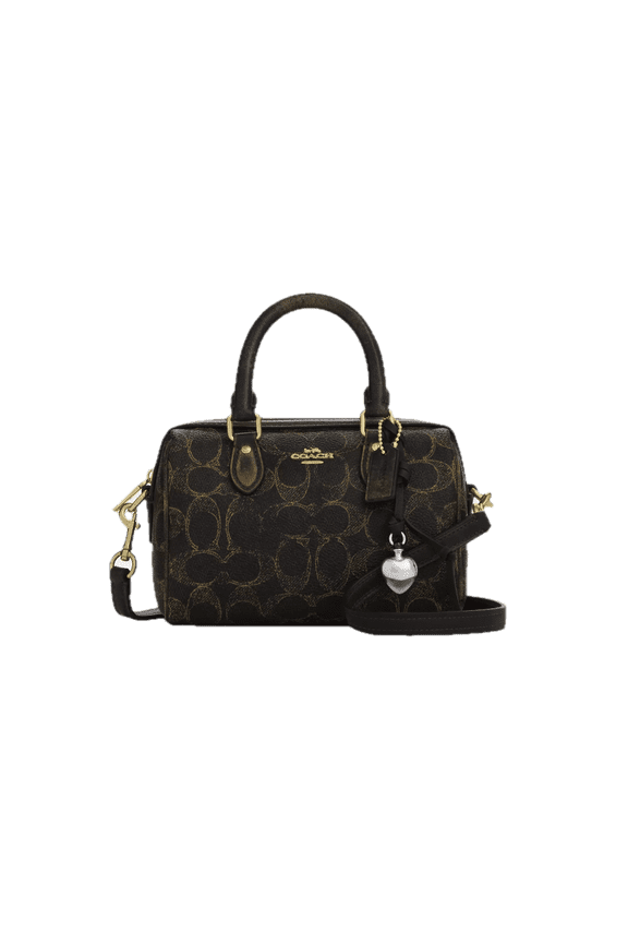 Women's Mini Rowan Crossbody Bag In Loved Signature Canvas With Charms