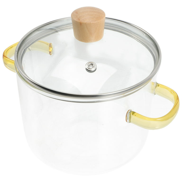 Glass cooking pot Clear Glass Stockpot with Lid and Double Ear Noodle  Cooking Pot Ramen Pot Glass Cookware