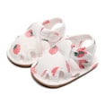 thumbnail image 5 of Weebloom Baby Girl Sandals, Toddler Shoes Soft Sole Non- Toddler Floor Shoes Fruit Strawberry Print Sandals Trendy 0-3 Months, 5 of 5