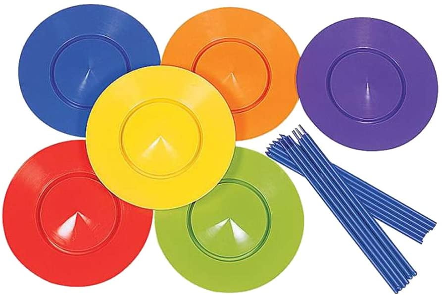 12 Set Classic Spinning Plates Sticks Set Balance Toy Performance Props 