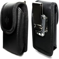 H Universal Vertical Leather FLIP Cell Phone Cases Detachable Holster Holder Belt Case Flip Phone Pouch Hip Case Cover Fits Kyocera Doro Most Large FLIP Phones, Insulin Pump