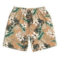 thumbnail image 3 of Uemuo Tropical Leaves Flower Pattern Men's Swim Trunks Hawaiian Beach Bathing Suit Swimsuits Beach Quick-Dry Shorts with Pockets-3X-Large, 3 of 9