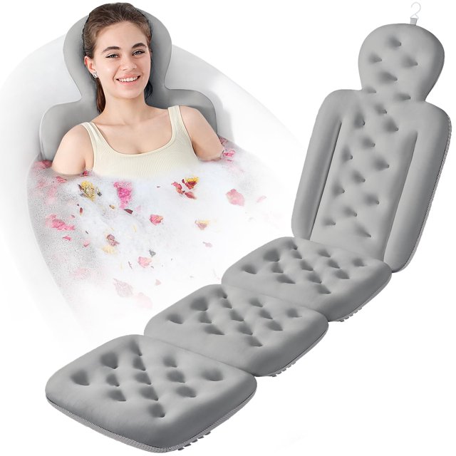 Cojín de baño VEILS de cuerpo completo con 160 ventosas gris oscuro