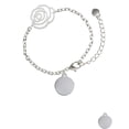 thumbnail image 2 of Delight Jewelry Stainless Steel Disc Silver-tone Flower Link Chain Bracelet, 6.75"+2" Extender, 2 of 4