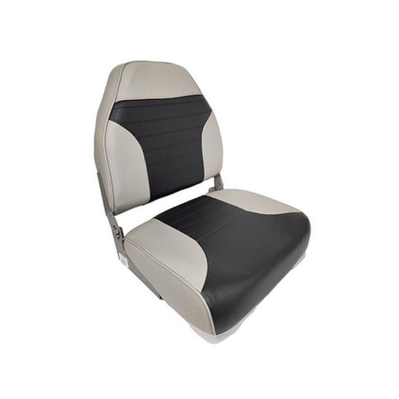 Horizon Manufacturing 1002-ABC 21.5 in. Fold Down High Back Boat Seat, Grey & Charcoal
