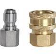 thumbnail image 1 of 2 Pcs Pressure Washer Adapter 3/8 1/4 Inch Quick Connect Fittings Stainless Steel Pressure Washer Fittings Easy To Use Garden Hose To Pressure Washer Adapter 3/8 1/4 Quick Connect Converter, 1 of 7
