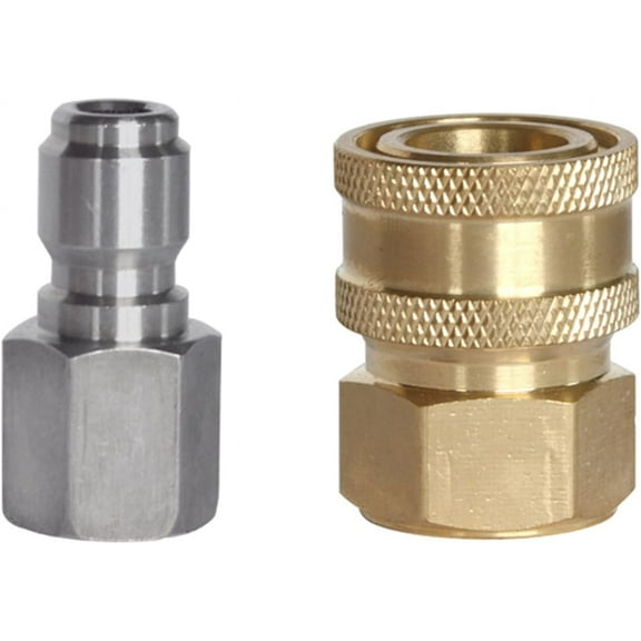 2 Pcs Pressure Washer Adapter 3/8 1/4 Inch Quick Connect Fittings Stainless Steel Pressure Washer Fittings Easy To Use Garden Hose To Pressure Washer Adapter 3/8 1/4 Quick Connect Converter