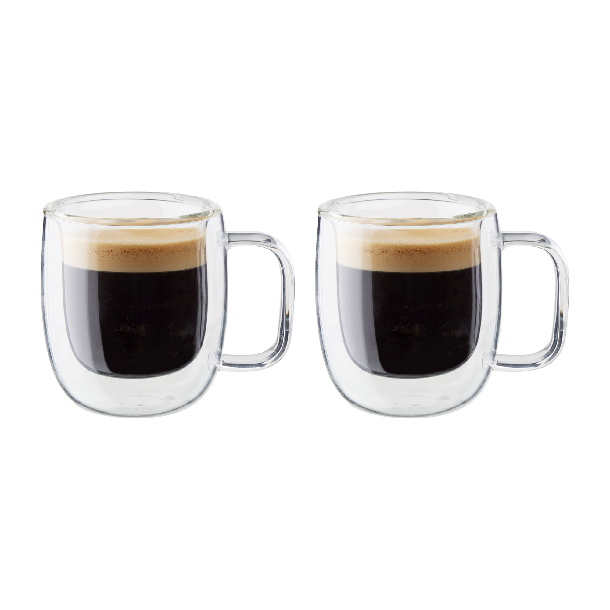 Sweese 5oz Double Wall Glass Espresso Cups Set of 2, Insulated Glass Coffee  Cups with Handle Perfect…See more Sweese 5oz Double Wall Glass Espresso
