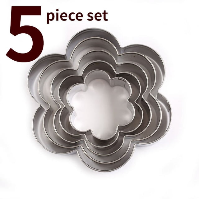 Cortadores de galletas de flores, 6 piezas, metálico, molde para galletas de acero inoxidable con forma de ciruela, herramienta para hornear, molde navideño DIY para niños