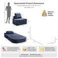 thumbnail image 2 of Oak and Birch 3-in-1 Folding Floor Sofa Bed, Boneless Convertible Couch with Chaise Lounge & Sleeper, High-Density Foam, Plush Velvet Upholstery, No Assembly, Navy Blue, 2 of 8