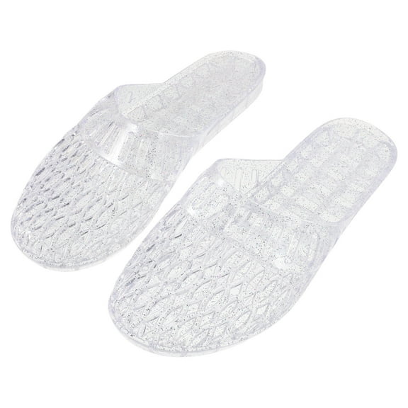 HEANUJJ 1 Pair Women Slide Shoes Transparent Non Slip Waterproof Slippers Summer Beach Pool Bathroom Indoor Use