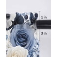 thumbnail image 6 of Blue Flower Tier Curtains 45 Inch Length,Sheer Curtains for Bedroom Living Room Window Vintage Ink Rose Floral Spring Botanical Rod Pocket Drapes Kitchen Curtains Small Half Window 27.5"x45" 2 Panels, 6 of 6