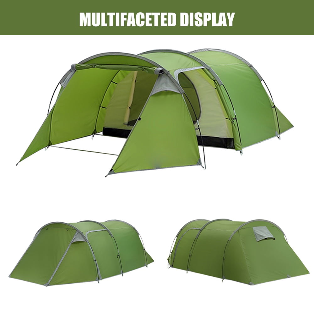 Tunnel Tent for Camping, 2WIN2BUY 3-4 Person Camping Tents with2 Rooms Design - Detachable Bedroom & Vestibule with Footprint, Easy Setup for Outdoor