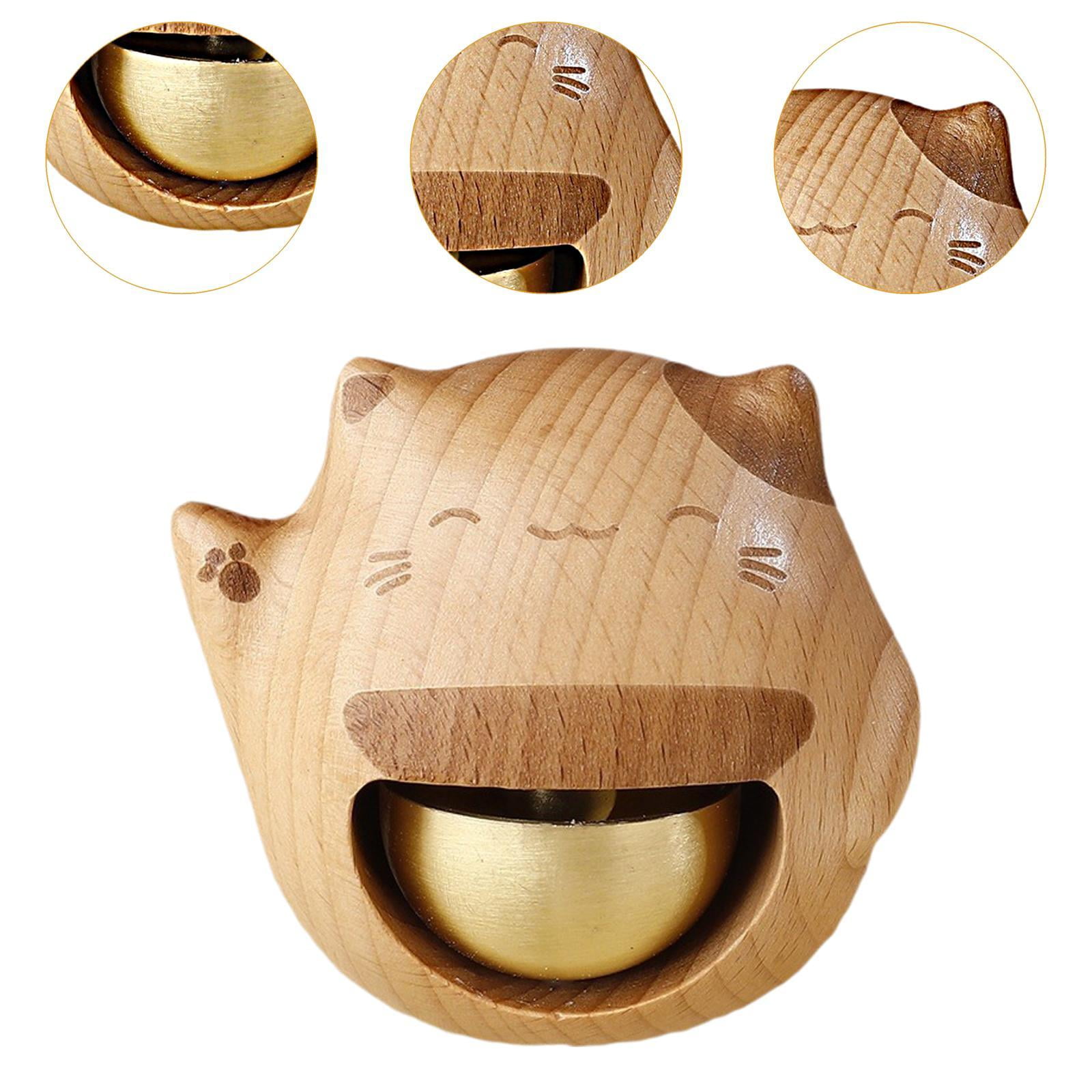Esquirla Cat Door Bell Shopkeepers Bell Portable Gift Creative Welcome Door Chime Wooden Door Bell for Entrance Office Restaurant Home