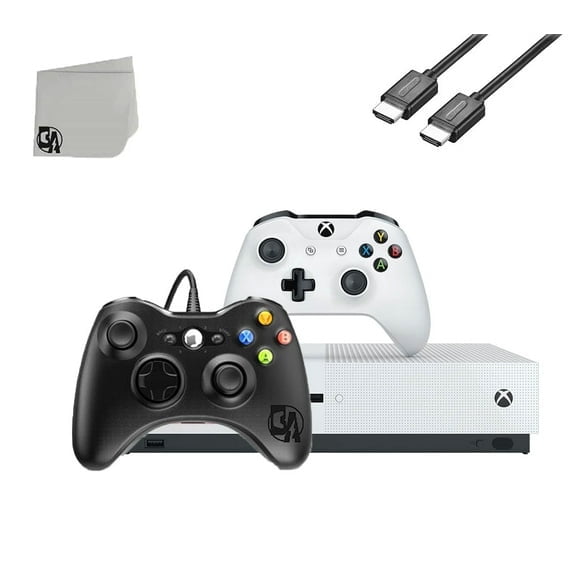 Pre-Owned Microsoft Xbox One S White 1TB Gaming Console   2 Controller BOLT AXTION Bundle Used