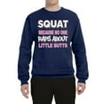 thumbnail image 2 of Wild Bobby Squat Because No One Raps About Little Butts Gym/Workout Unisex Crewneck Graphic Sweatshirt, Navy, Large, 2 of 5