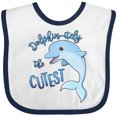 thumbnail image 3 of Inktastic Dolphin-itely the Cutest Boys or Girls Baby Bib, 3 of 4