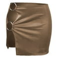 thumbnail image 4 of XIAOCHA Womens Leather Cutout O-Ring Skirt Bodycon High Waist Leather Skirt Smooth Edgy Club Skirts, 4 of 6