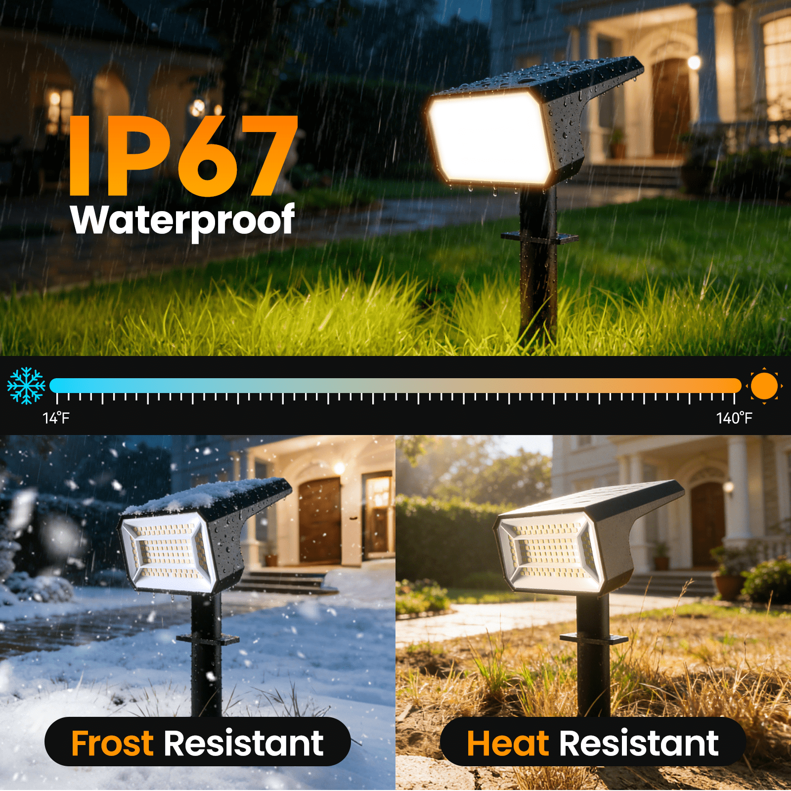 Nacinic Solar Spot Lights Outdoor [10 Pack, 108 LEDs, IP67] - 4 Modes & Auto On/Off. Bright Cold White Landscape Lights for Yard, Patio, Pathway.