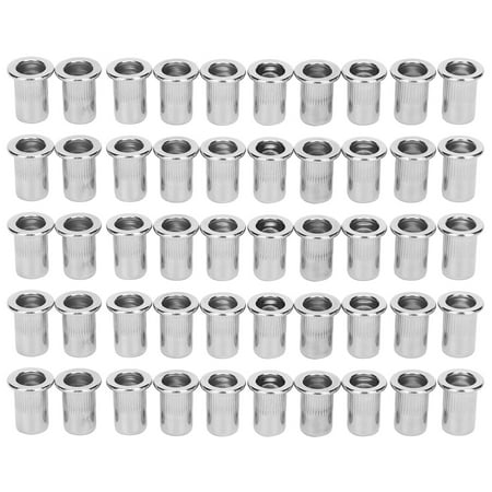 

50Pcs Blind Riveting Nuts Set Stainless Steel Ribbed Nut M6 Hardware Accessories